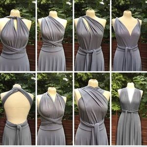 IWEMEK Women's Long Prom Dress Multi-Way Wrap Floor Length Wedding Halter Gown